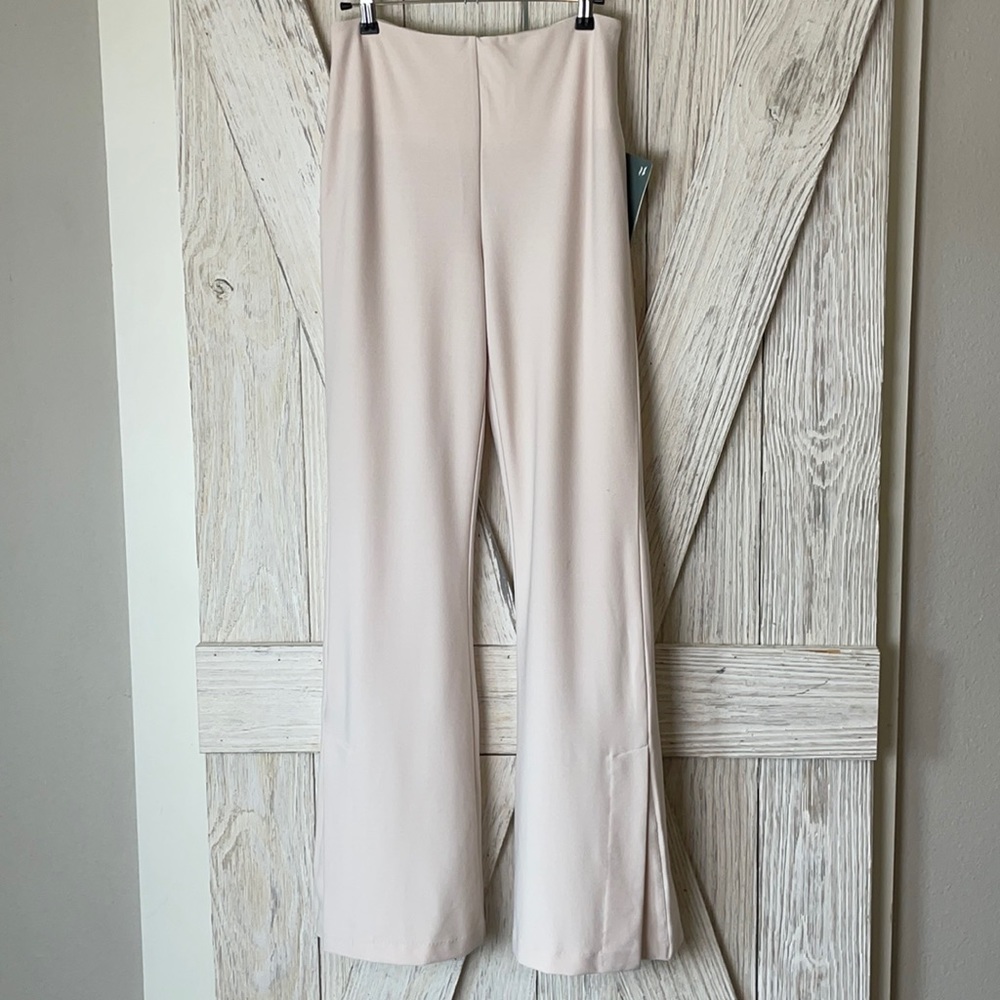 New Lyssé Women's Flare Slit Stretch Crepe Pant